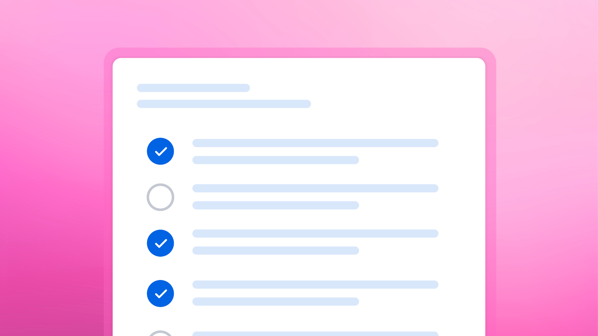 An illustration of a checklist with some tasks marked complete.