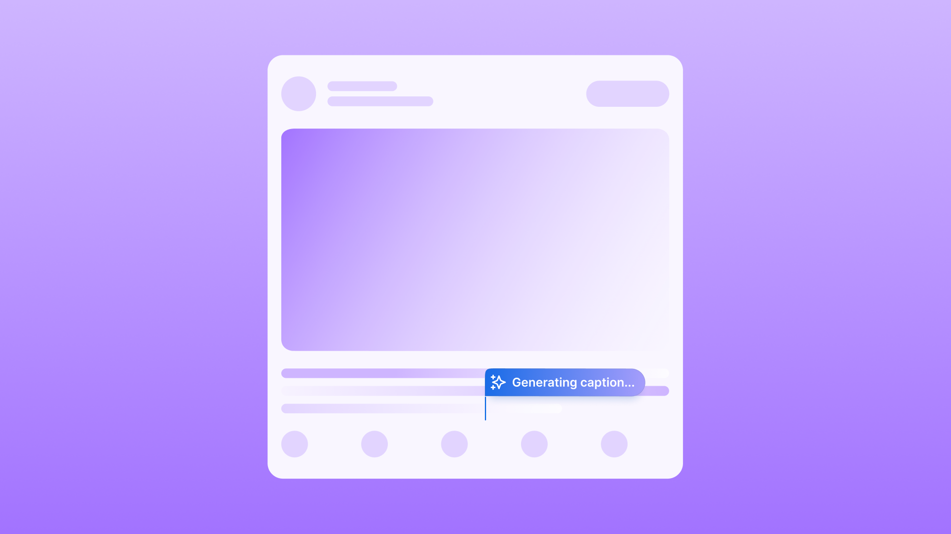 An illustration of a social media post getting an AI-generated captions.